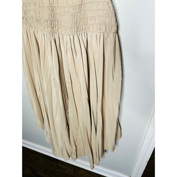 RAMY BROOK Brown Crepe Hourglass V-Neck Smocked Waist Preslie Dress Size XL - Picture 8 of 14